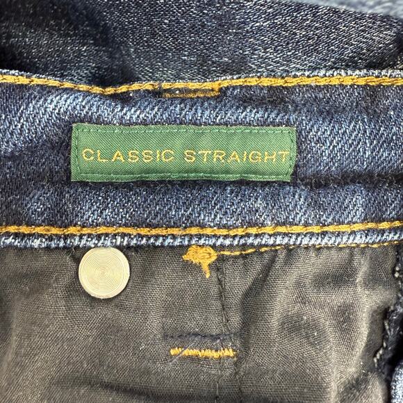 Lauren Jeans Co Women's Jeans 14P Dark Blue Logo Pocket Classic Straight - Picture 7 of 13